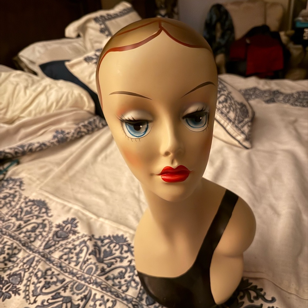 Vintage  Mannequin Head display for hats jewelry
